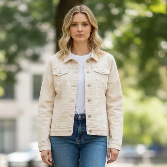 Buffalo David Bitton Jackets & Blazers - BUFFALO Women’s Large Soft Pink KNIT DENIM JACKET